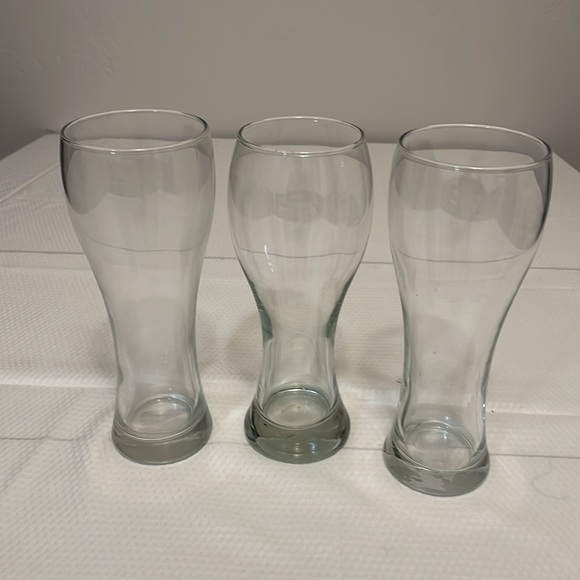 Set of 3 Clear Glass 24 oz Pilsner Beer Glasses - Picture 4 of 4